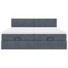 vidaXL Ottoman-Bett mit Matratzen Dunkelgrau 200x200 cm Samt