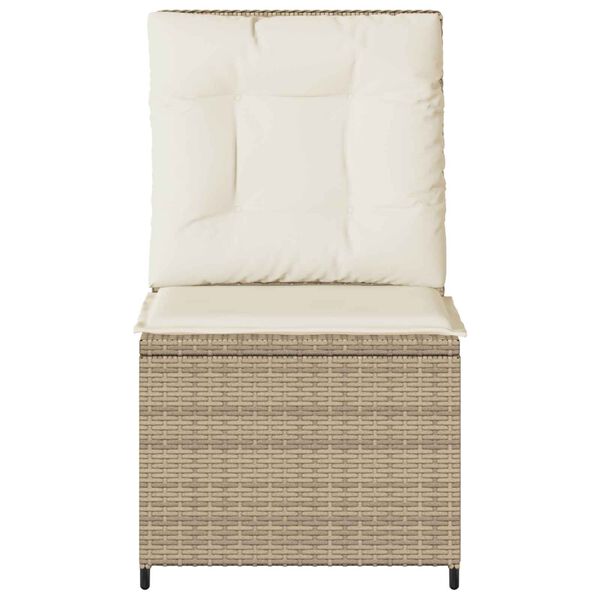vidaXL Gartensofa mit Kissen Beige Poly Rattan