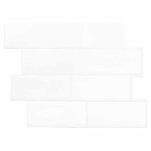 vidaXL U-Bahn-Fliese 10 pcs Wei&szlig; 29 x 21 cm Polyurethan und PET