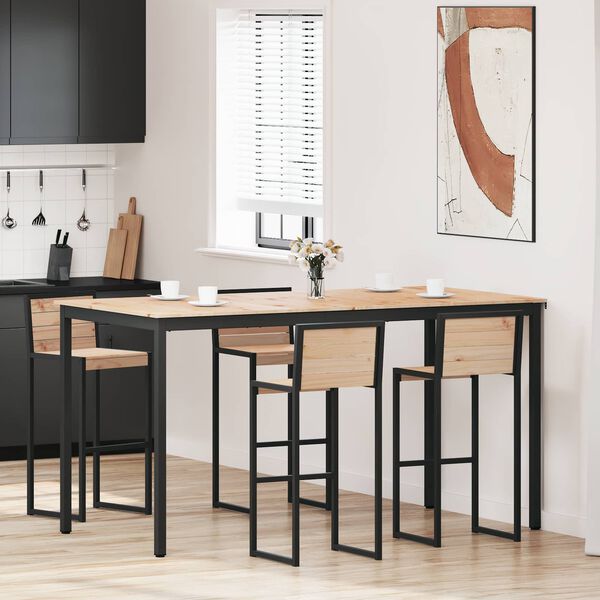 vidaXL Bartisch Natur 110 x 55 x 105 cm Massives Kiefernholz