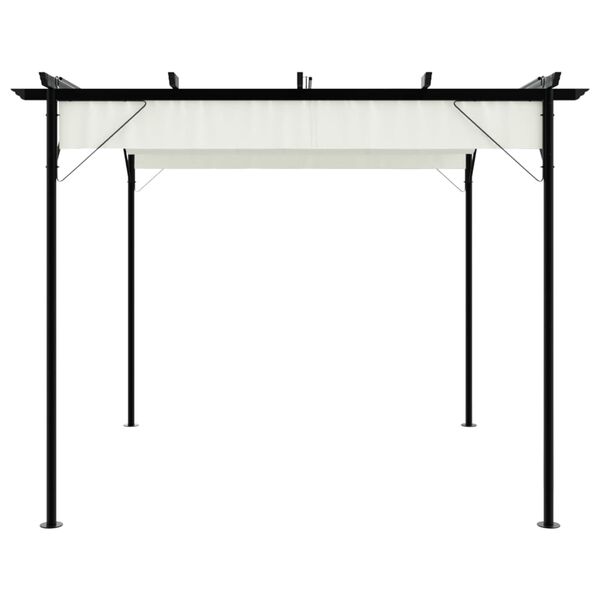 vidaXL Pergola mit Versenkbarem Dach Cremeweiß 3x3 m Stahl