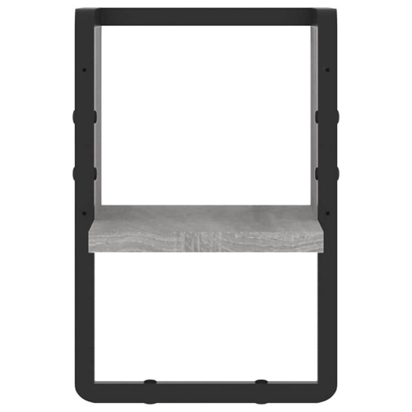 vidaXL Wandregal mit Stange Grau Sonoma 20x25x30 cm