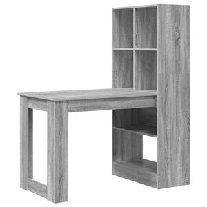 vidaXL Schreibtisch Graues Sonoma Holzwerkstoff 122 x 67 x 145 cm
