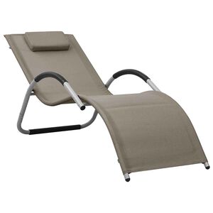 vidaXL Sonnenliege Textilene Taupe und Grau