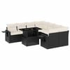 vidaXL 9-tlg. Garten-Sofagarnitur mit Kissen Schwarz Poly Rattan