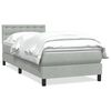 vidaXL Boxspringbett mit Matratze Hellgrau 100x220 cm Samt