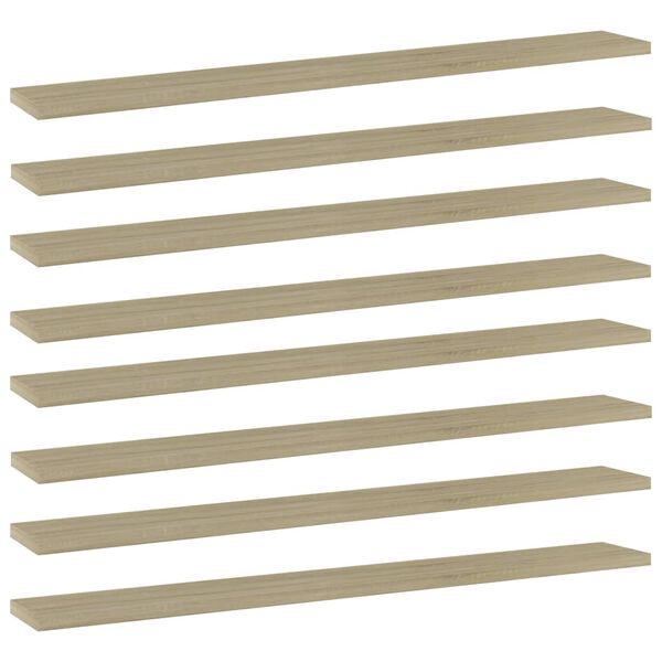 vidaXL B&uuml;cherregal-Bretter 8 Stk. Sonoma-Eiche 80x10x1,5 cm