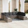 vidaXL Gartensofa-set mit Kissen 9 pcs Grau Poly-Rattan