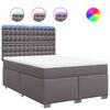 vidaXL Boxspringbett mit Matratze Grau 140x190 cm Kunstleder