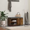 vidaXL Flurbank mit Kissen mit Regal Ger&auml;ucherte Eiche 80 x 38 x 46 cm