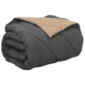 vidaXL Ganzjahresbettdecke Anthrazit und Taupe 200 x 200 cm Mikrofaser