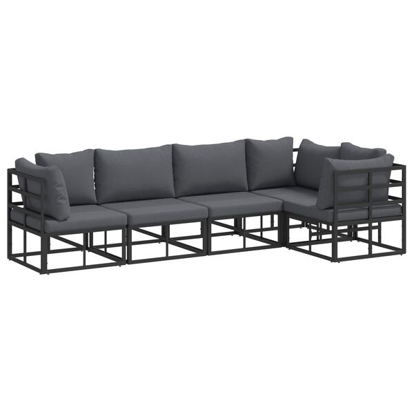 vidaXL Garten-Sofa-Set mit Kissen 5 pcs