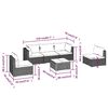 vidaXL 6-tlg. Garten-Lounge-Set mit Kissen Poly Rattan Schwarz