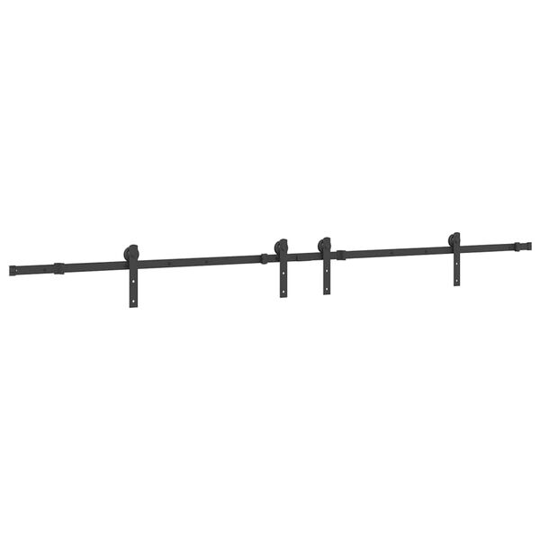vidaXL Schiebet&uuml;rbeschlag-Set 427 cm Stahl Schwarz
