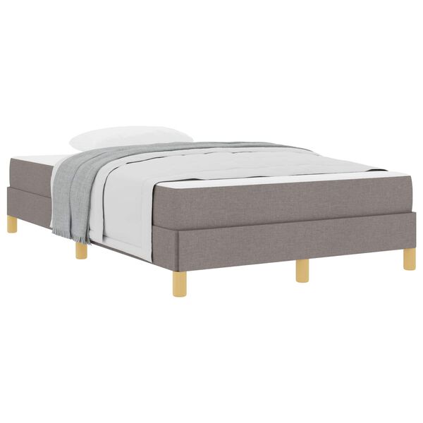 vidaXL Boxspringbett mit Matratze Taupe 120 x 190 cm Stoff