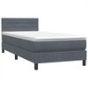 vidaXL Boxspringbett mit Matratze & LED Dunkelgrau 80x210 cm Samt
