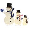vidaXL LED-Schneemann Familie Weihnachtsfigur Luxus-Gewebe