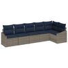 vidaXL Gartensofa-set mit Kissen 6 pcs Grau und Marineblau Poly-Rattan