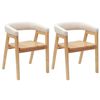 vidaXL Esszimmerst&uuml;hle 2 Stk. Massives Gummiholz Natur 54 x 57 x 73 cm