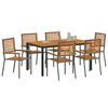 vidaXL Garten Essgruppe 7 pcs Grau und Braun Poly-Rattan