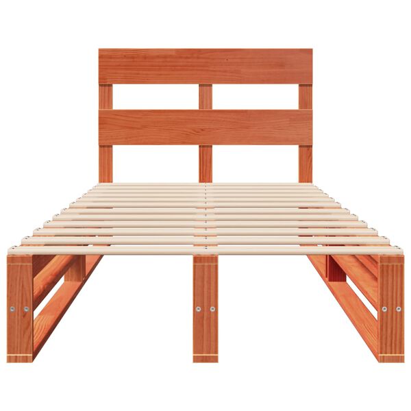 vidaXL Massivholzbett ohne Matratze Wachsbraun 90x190 cm Kiefernholz