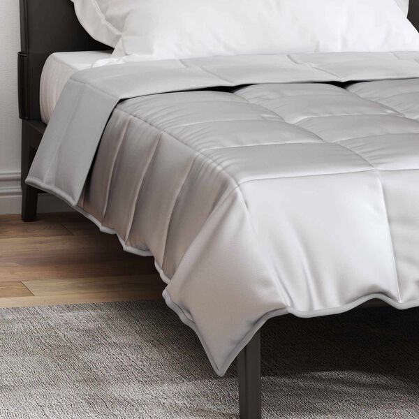 vidaXL Sommerdecke Silber 220 x 140 cm Satin und Mikrofaser