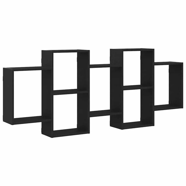 vidaXL Wandregal Schwarz Eichen-Optik 159x18x65 cm Holzwerkstoff