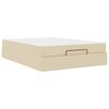 vidaXL Bettgestell mit Matratze 2 Stk. Creme Stoff