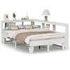 vidaXL Massivholzbett mit Regal ohne Matratze Wei&szlig; 140x190 cm Kiefer