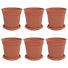 vidaXL Blument&ouml;pfe 6 pcs Ziegelrot &Oslash; 17 x 14 cm Kunststoff