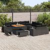 vidaXL Gartensofa-set mit Kissen 13 pcs Schwarz Poly-Rattan