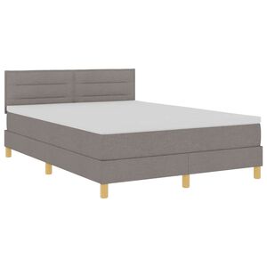 vidaXL LED Boxspringbett mit Matratze mit LED Taupe 160 x 200 cm Stoff