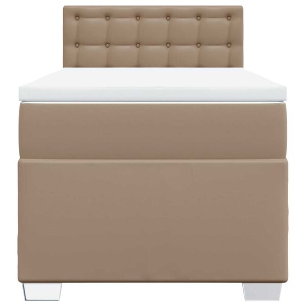 vidaXL Boxspringbett mit Matratze Cappuccino-Braun 90x200cm Kunstleder