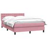 vidaXL Boxspringbett mit Matratze Rosa 140x210 cm Samt
