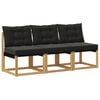 vidaXL 3 stk. Outdoor Mittelsofa Massivholz Akazie und Textilene Stoff