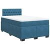 vidaXL Boxspringbett mit Matratze Blau 120x190 cm Samt