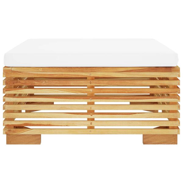 vidaXL Gartenhocker mit Creme Kissen Massivholz Teak