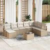 vidaXL Sofa Set mit Kissen 9 pcs Beige und Creme Poly-Rattan