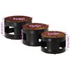 vidaXL Beistelltische Fass-Design 3 Stk. Massives Altholz