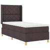 vidaXL Boxspringbett mit LED-Lichtleisten Braun 100 x 200 cm Stoff