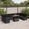 vidaXL Gartensofa-set mit Kissen 11 pcs Schwarz Poly-Rattan