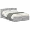 vidaXL Bettgestell mit Stauraum Grau Sonoma 140 x 190 cm Holzwerkstoff