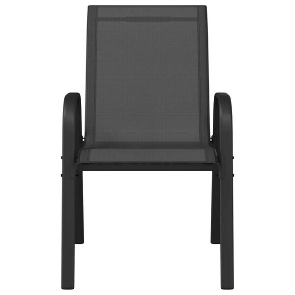 vidaXL Stapelbare Gartenst&uuml;hle 2 Stk. Schwarz Textilene