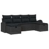vidaXL Sofa Set mit Kissen mit Speicher 6 pcs Schwarz Poly-Rattan