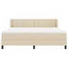 vidaXL Boxspringbett mit Matratze Creme 180 x 200 cm Stoff