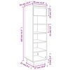 vidaXL Schuhregal Grau 30x34x105 cm Massivholz Kiefer