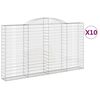 vidaXL Gabionen mit Hochbogen 10 Stk 300x30x160/180cm Verzinktes Eisen