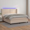 vidaXL Boxspringbett mit Matratze & LED Cappuccino-Braun 180x200cm