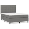 vidaXL Boxspringbett mit Matratze Dunkelgrau 140x190 cm Stoff