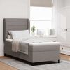vidaXL Boxspringbett mit Matratze mit Kopfteil Taupe 80 x 200 cm Stoff
